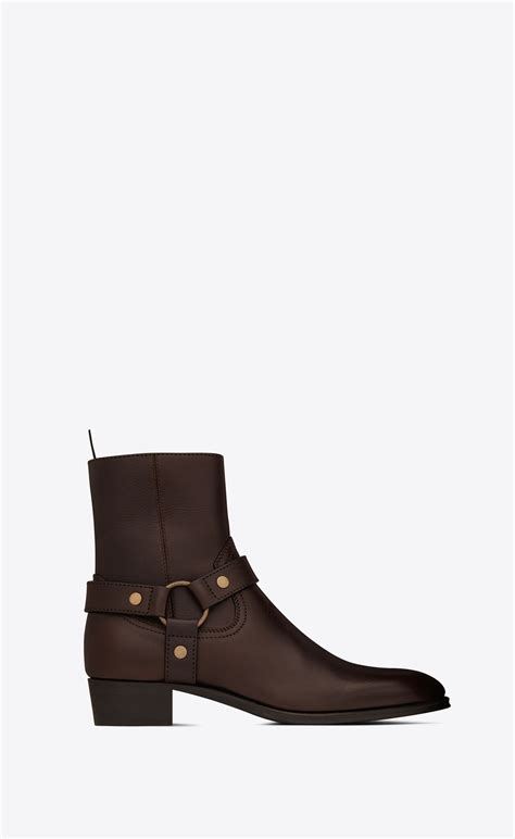 ysl wyatt 40 harness boot|wyatt harness boots in smooth leather .